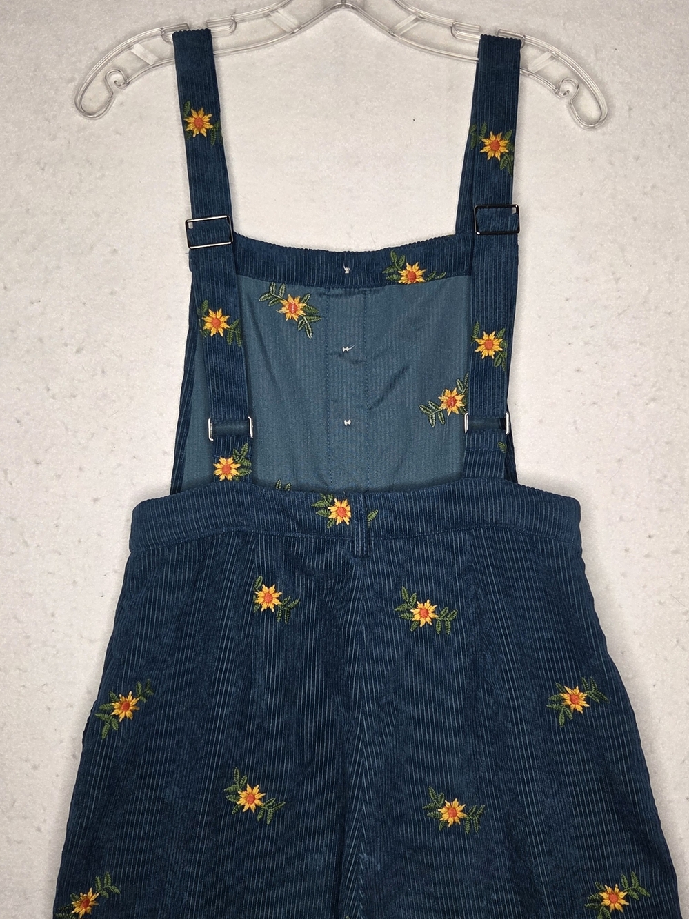 Cider Sunflower Corduroy Wide Leg Overall S Ditsy Floral Animal Crossing Boho - Picture 5 of 11